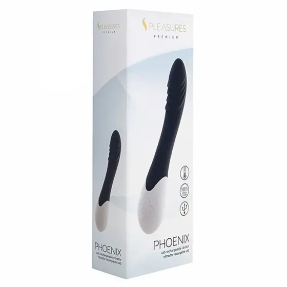 Вібратор S Pleasures Premium Phoenix, для точки G, чорний, водостійкий, 16 видів вібрації, нагрів Львів