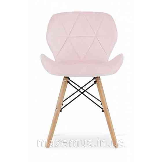 Кухонный стул кресло В-531 велюр мягкий табурет на ножках в гостинную обеденный стул на кухню розовый Мостиська