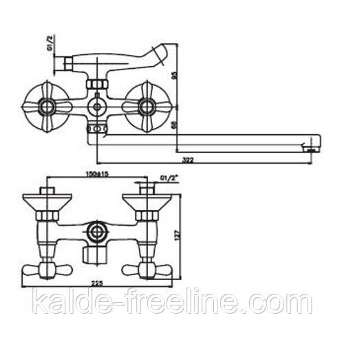 Смеситель для ванны Haiba Dominox. Chr-140 euro Харьков - изображение 3