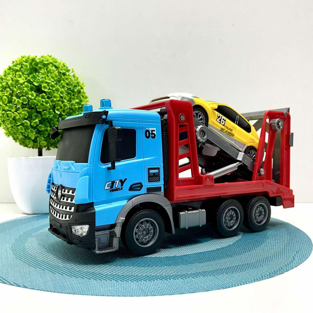 Машина Екскаватор на радіокеруванні масштаб 1:14 30 см Блакитна із жовтим (YJ-118-3-5) Чернігів - фото 1