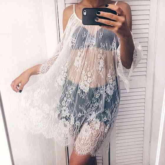 Пляжная прозрачная туника белый Киев