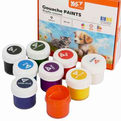 Гуашеві фарби Yes Orange Line 9 кольорів по 20 мл (230431) Вінниця
