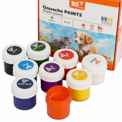 Гуашевые краски Yes Orange Line 9 кольорів по 20 мл (230431) Винница - изображение 3