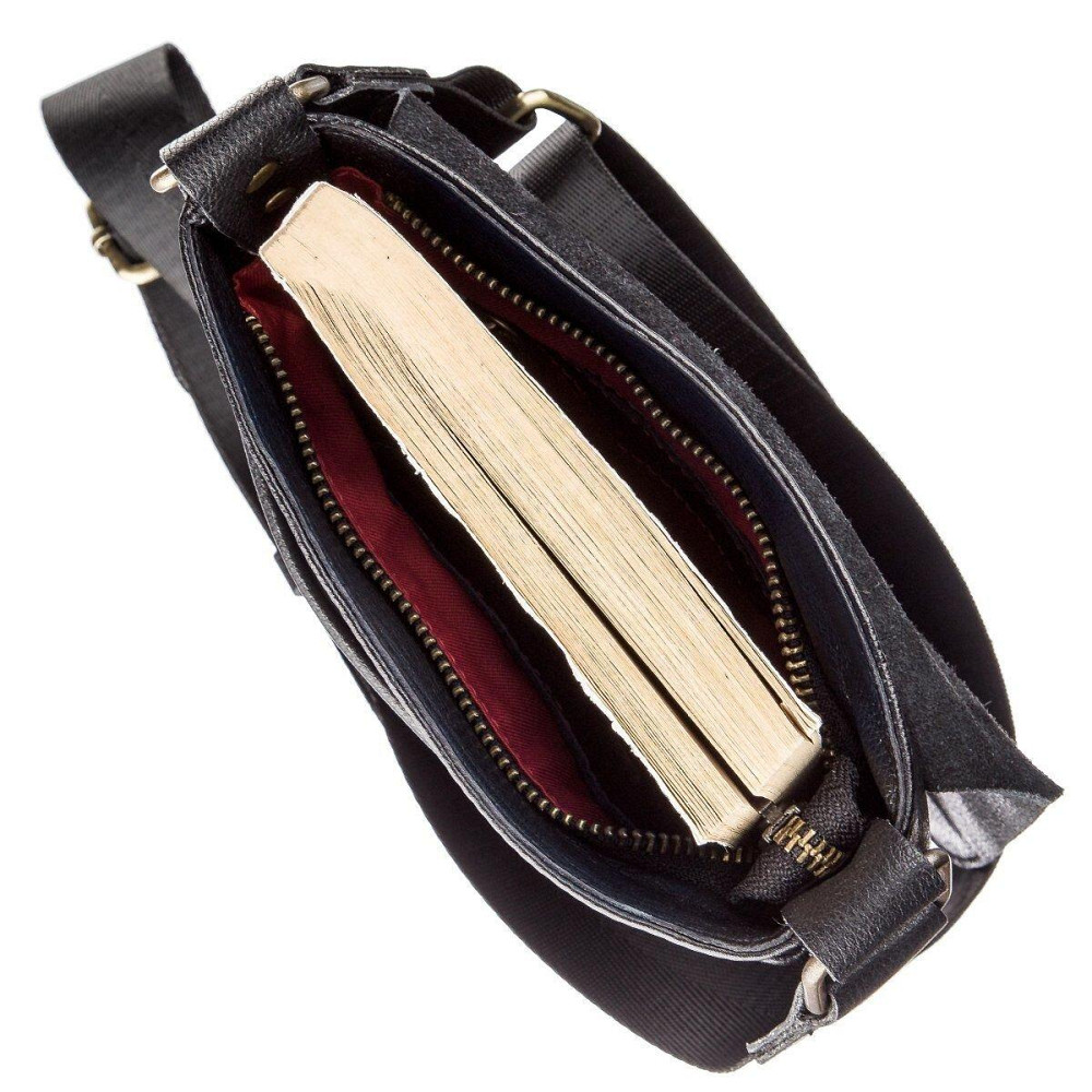 Мужская кожаная сумка месенджер SHVIGEL 19113 Черная Киев - изображение 4