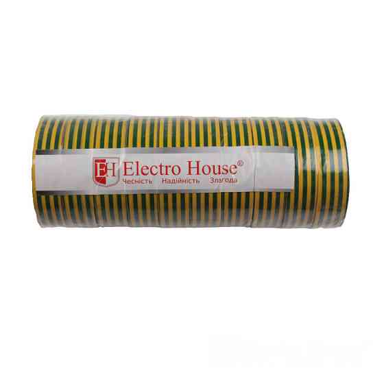 Желто-зеленая изоляционная лента 25 м Днепр