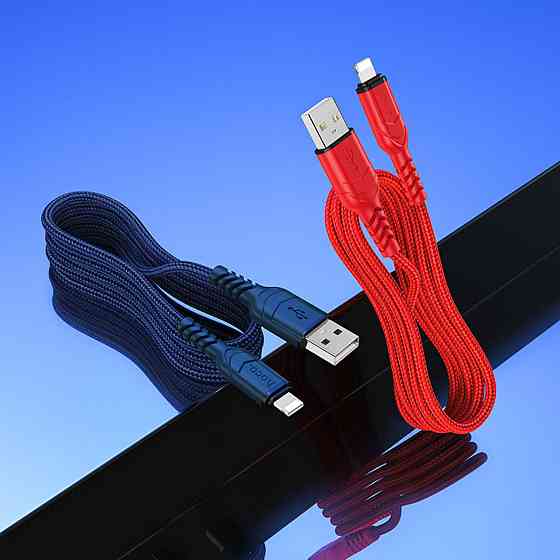 Кабель HOCO X59 USB to iP 2.4A, 1m, nylon, TPE connectors, Red Київ