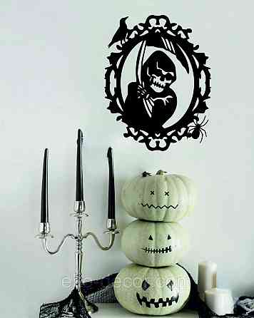 Декоративное настенное Панно «Смерть с косой», Декор на стену 110*86 см, Черный Киев