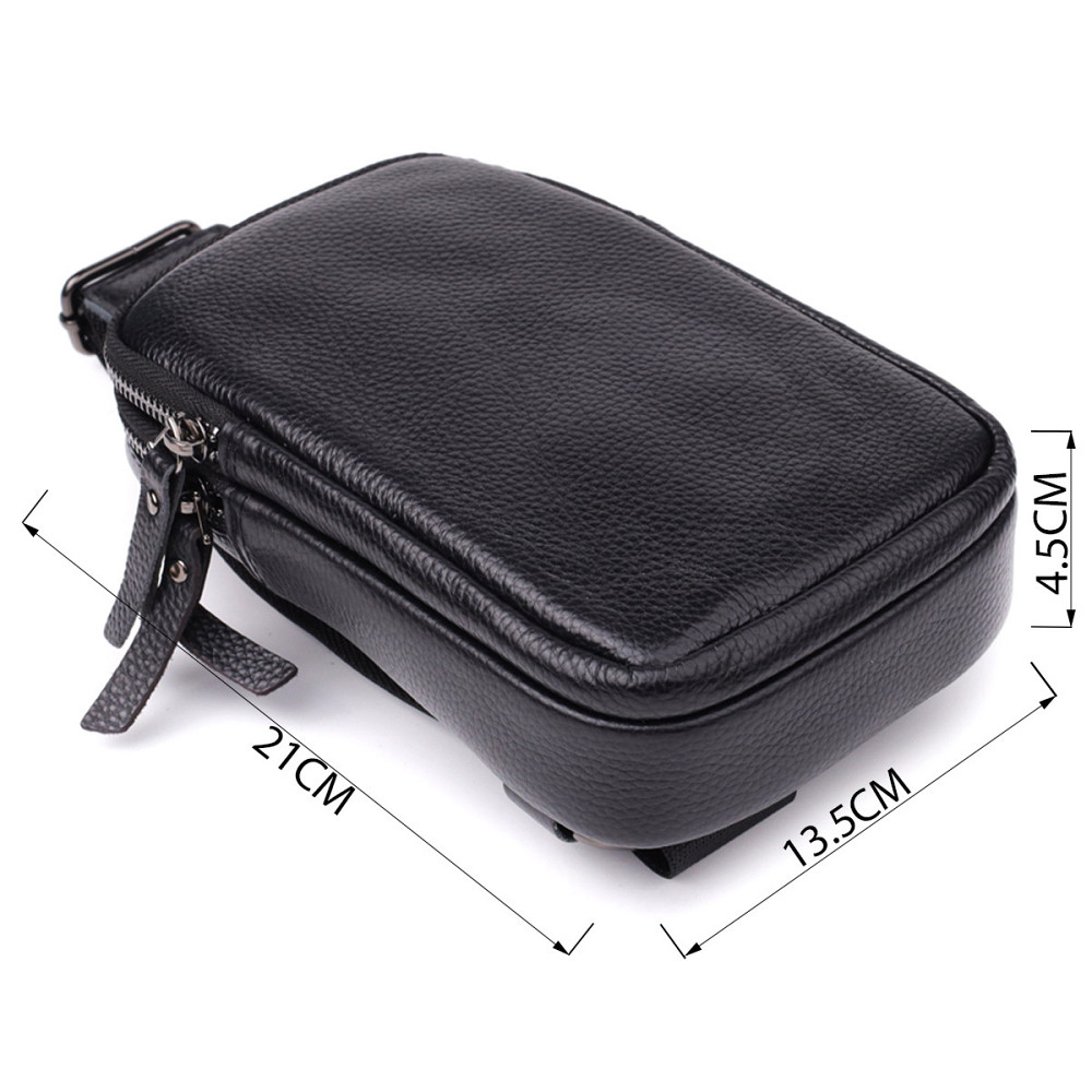 Сумка-слінг для чоловіків з натуральної шкіри Vintage 22955 Чорний Київ - фото 3