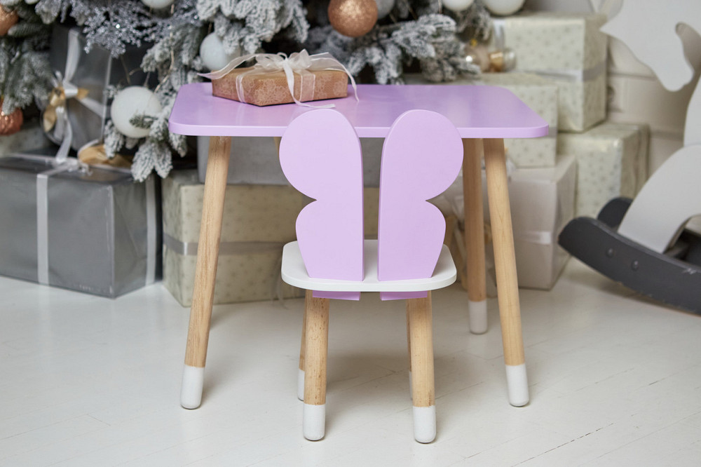 Дитячий стіл і стілець "Метелик" фіолетово-білі Київ - фото 5