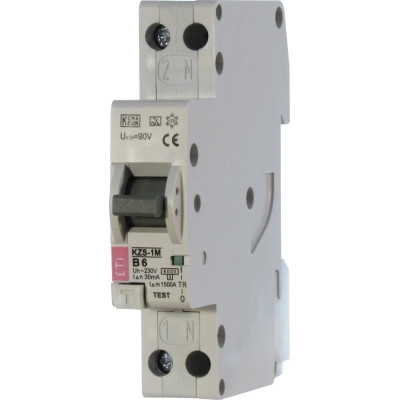 Диференціальний автоматичний вимикач ETI KZS-1M C 16/0,03 тип A (6kA) (універс. підключення) Вінниця - фото 1
