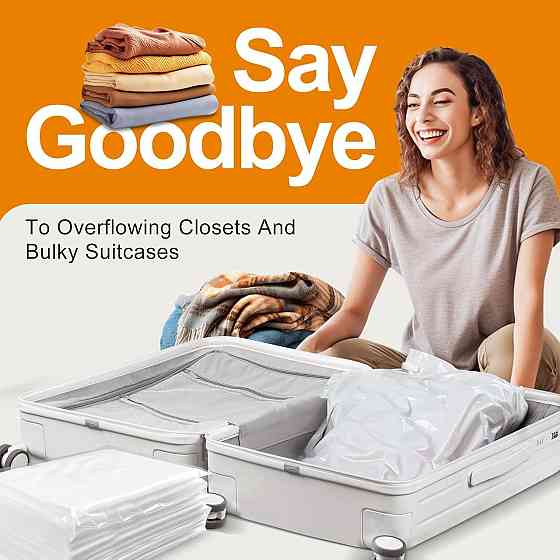 Вакуумные пакеты VMstr W309-12C Белый 12 шт (4 S/4 M/4 L) с электрическим насосом, герметичные мешки для Киев