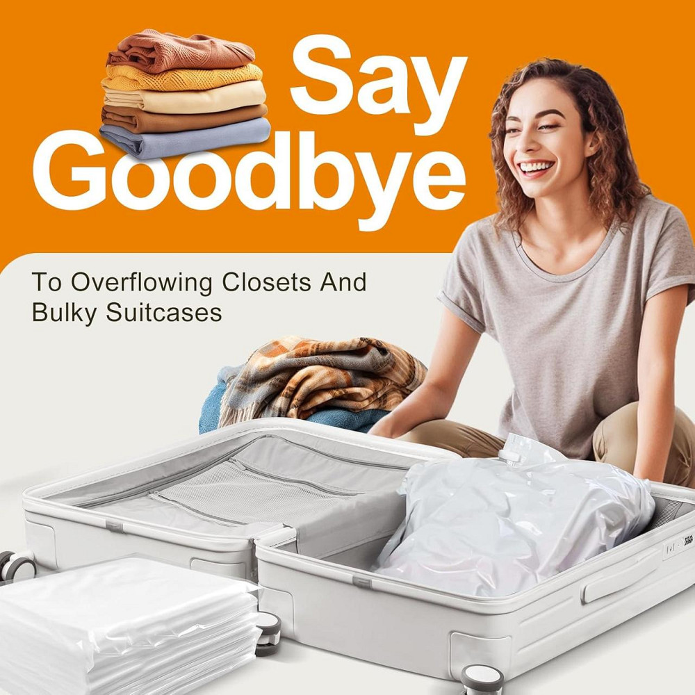 Вакуумные пакеты VMstr W309-12C Белый 12 шт (4 S/4 M/4 L) с электрическим насосом, герметичные мешки для Киев - изображение 6