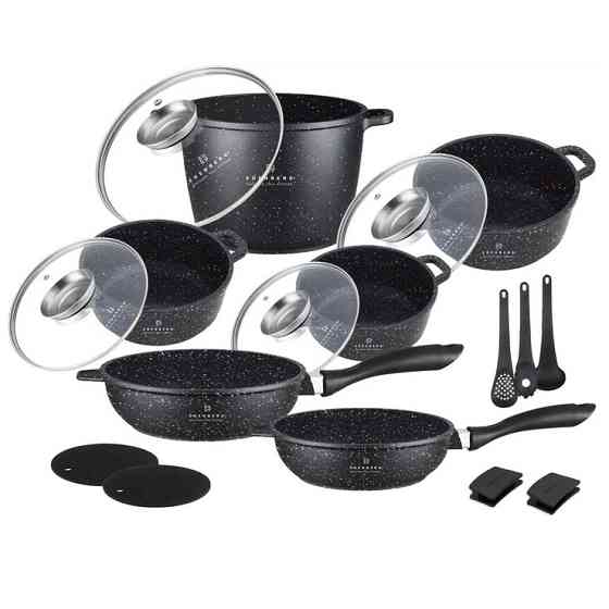Набор кухонной посуды Edenberg EB-8182 с мраморным антипригарным покрытием 17 предметов JT-76 Львов