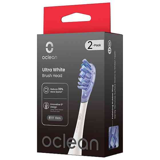 Насадка для зубної електрощітки Oclean Ultra White UW03 2 шт (6970810556995) ( Black ) Харків