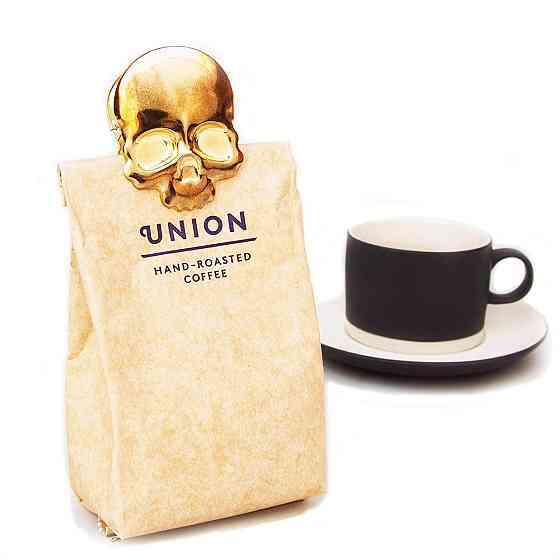 Біндер у формі черепа, золотий Ровно