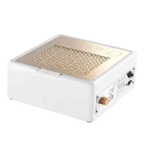 Настольная маникюрная вытяжка Teri Turbo M черная белая (решетка золото) Киев