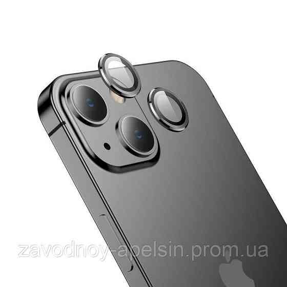 Захисне скло на камеру iPhone 15 Plus (рамка метал) Одеса