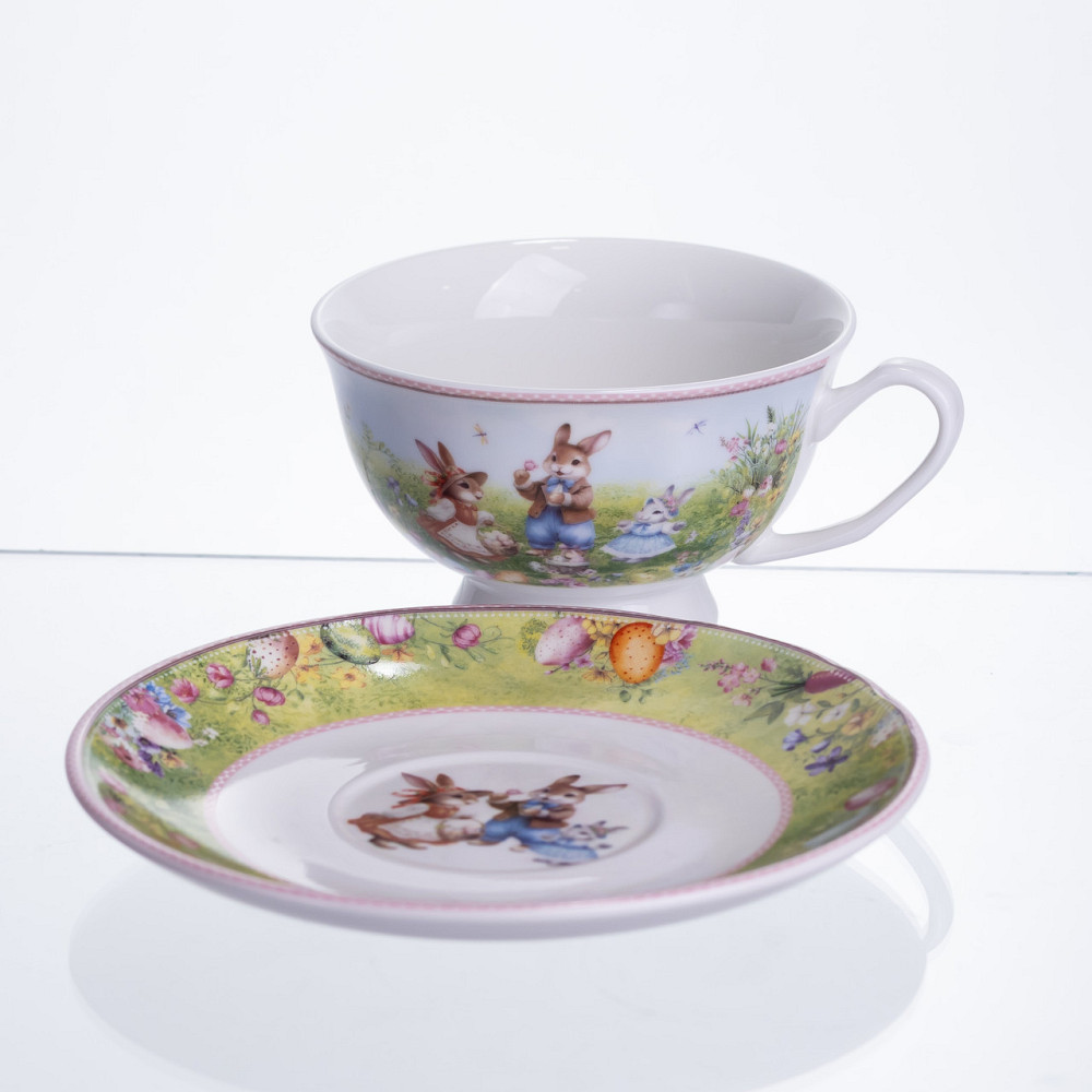 Чашка порцелянова для чаю Rabbit Family 200 мл з блюдцем HP-7323-9 Коломыя - изображение 3