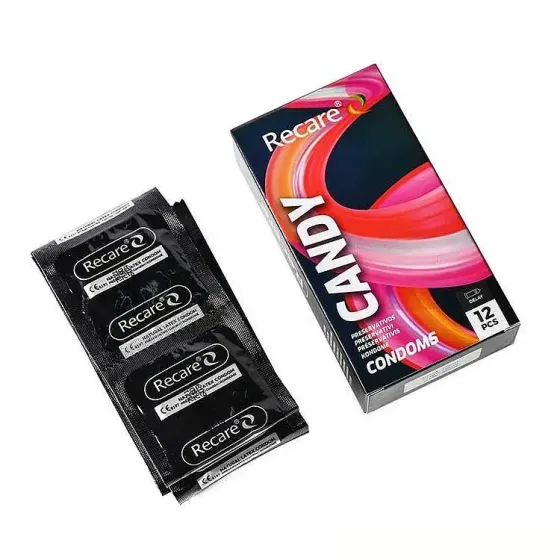 Презервативи Holographic Recare Delay Candy Condoms 12 шт, пролонгувальний ефект, цукерковий аромат Львів