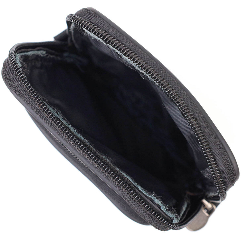 Чоловіча сумка на пояс із натуральної шкіри Чорна (Vintage) Київ - фото 9