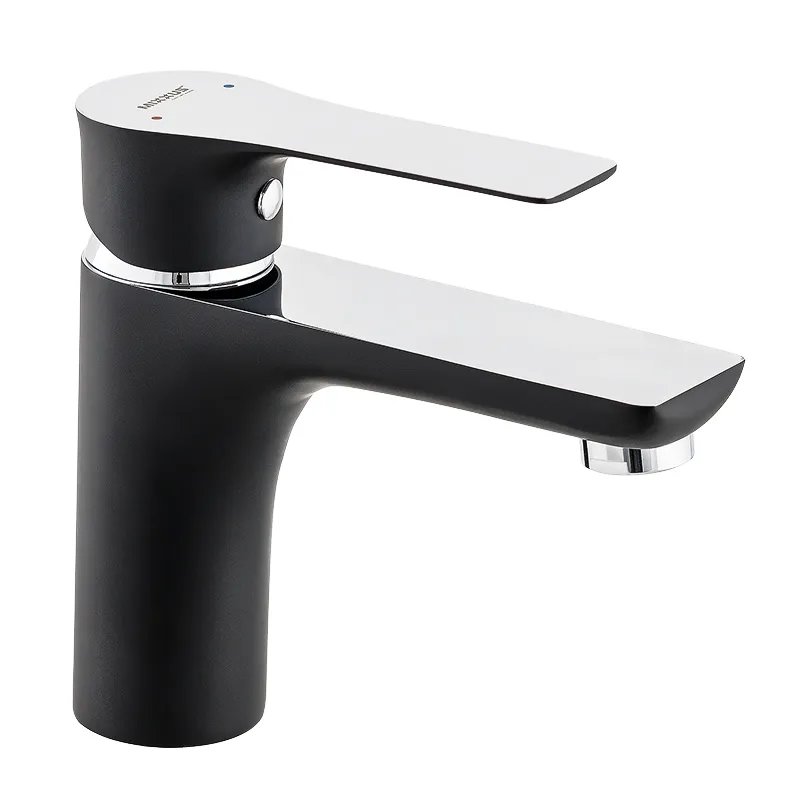 Смеситель для умывальника Mixxus Premium Eva 001 черный с хромированными вставками MI5949 Харьков - изображение 1