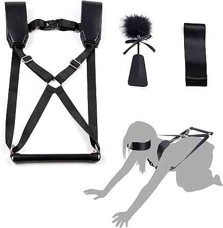 БДСМ-набір LOCKINK YEAHWOW Black Doggy Style Saddle set Sex Aura Київ