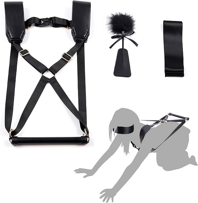 БДСМ-набір LOCKINK YEAHWOW Black Doggy Style Saddle set Sex Aura Київ - фото 1