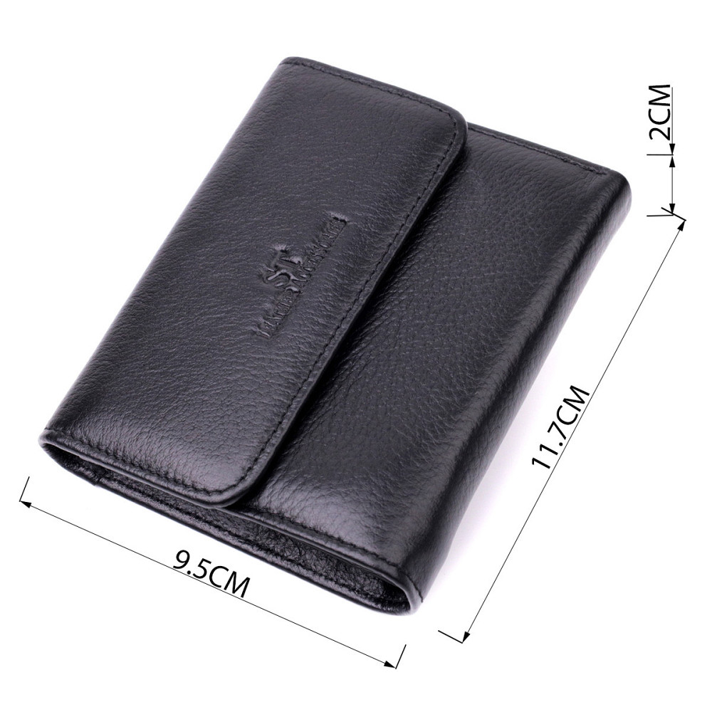 Женский симпатичный кошелек с монетницей из натуральной кожи Черный (ST Leather) Киев - изображение 7