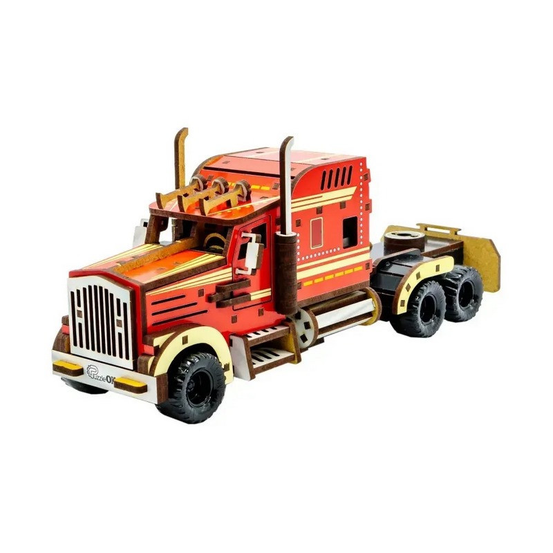 Дитячий дерев'яний 3D конструктор "Фура з причепом" Puz-00952, 206 деталей Вінниця - фото 5