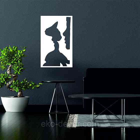Декоративное настенное Панно «Силуэт», Декор на стену 110*67 см, Белый Киев