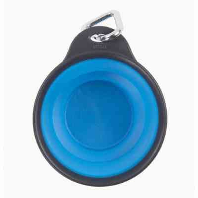 Посуд для собак Dexas Дорожня складна миска Тревел Кап з карабіном мала 240 мл (блакитна) (0084297309145) Вінниця