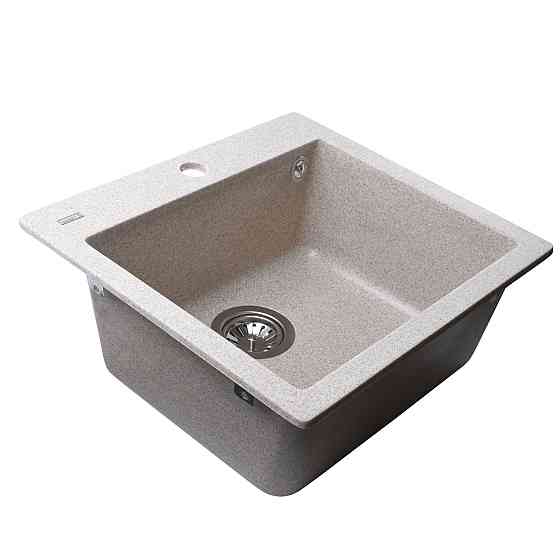 Гранітна мийка Globus Lux AOSTA мигдаль 490x455мм-А0008 Київ