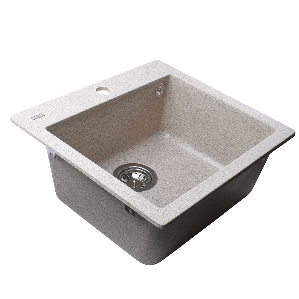 Гранітна мийка Globus Lux AOSTA мигдаль 490x455мм-А0008 Тернопіль - фото 3