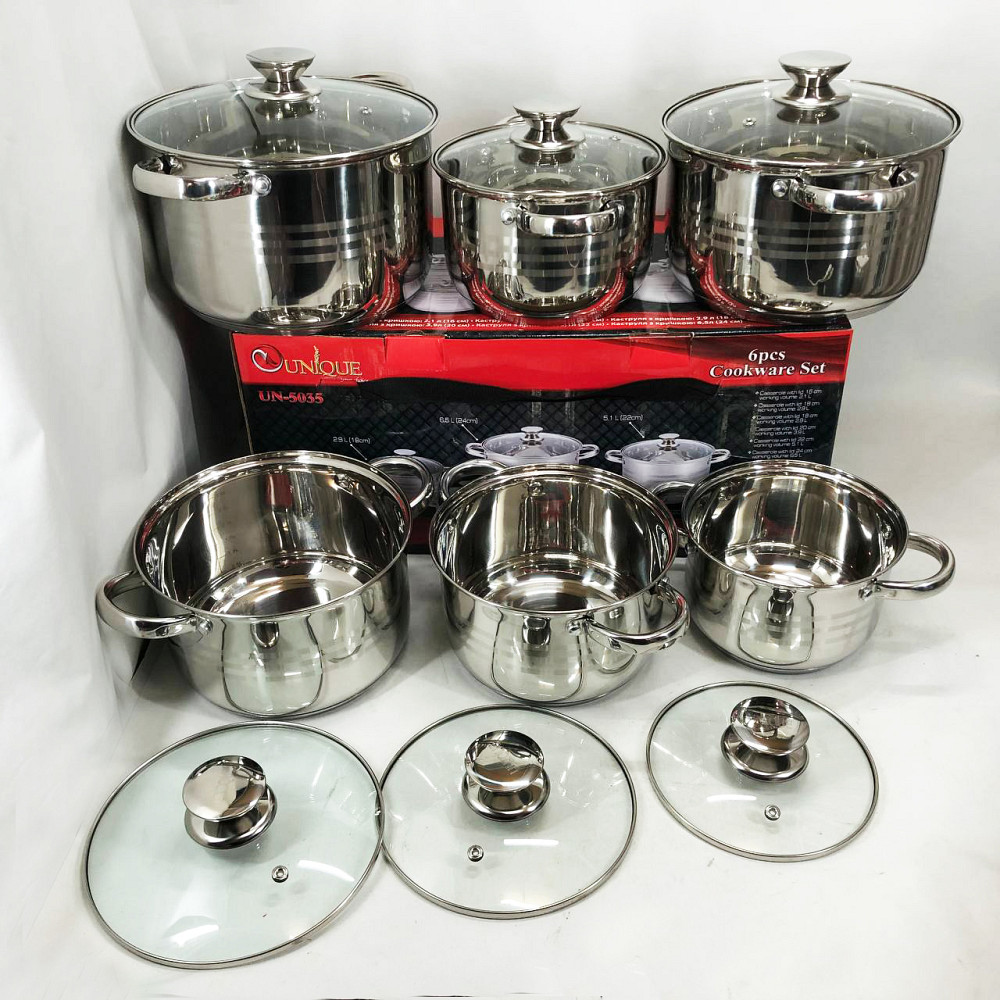 Набор кастрюль с антипригарным дном UNIQUE, Хорошие кастрюли, Набор кастрюль-сотейников AJ-70 Львов - изображение 12