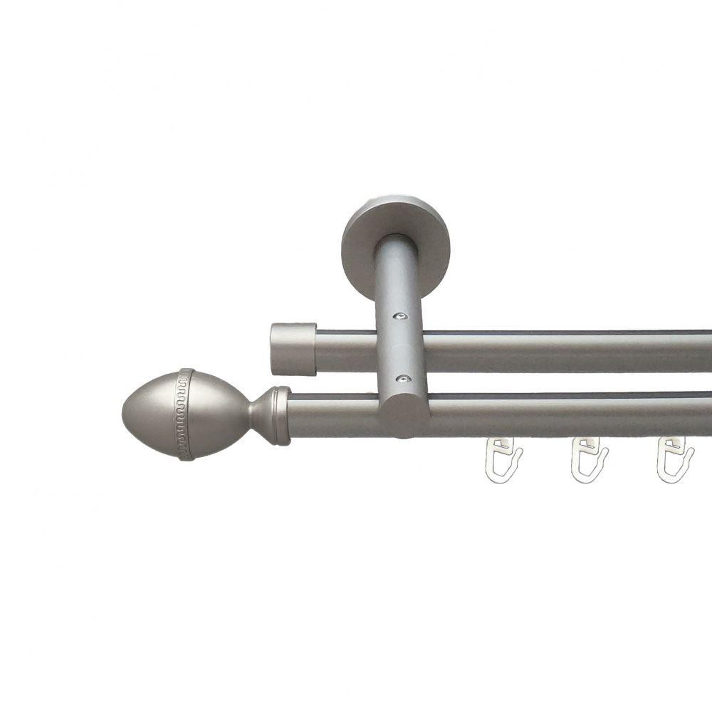 Карниз Orvit Фарже металевий дворядний циліндр на профіль (16 см) профільна труба  Сатин 19\19 мм 240 см (00-00015404) Львів - фото 1