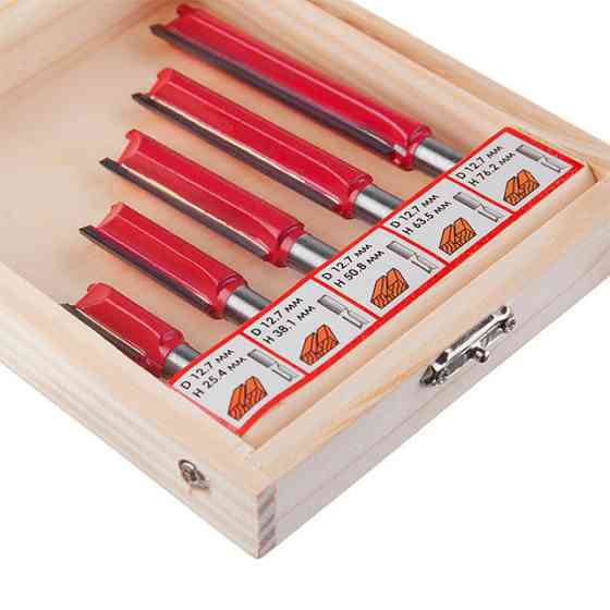 Набір фрез пазових INTERTOOL HT-0075 прямих, 5 шт. - для пазів різної глибини Львів