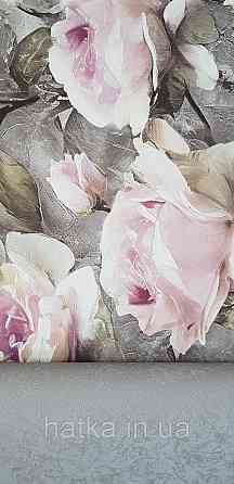 Обои виниловые на флизелине Sintra Adria метровые цветы розы крупные бежевые терракотовые коричневые Киев