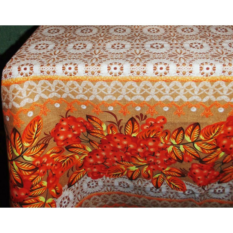 Ecotton Скатертина Ecotton 150х200 см бавовняна з рогожки 21005/1 Горобина Коломыя - изображение 1