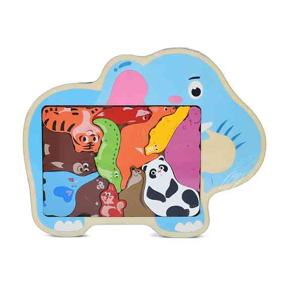 Дитячий дерев'яний пазл-вкладиш "Тваринки" MD 1500-4 Вінниця