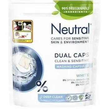 Гелеві капсули для прання Neutral Sensitive White 40 шт Львів - фото 1