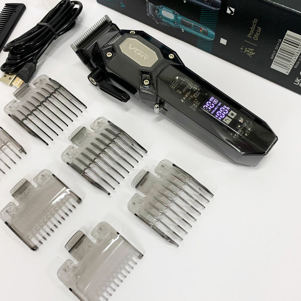 Акумуляторна машинка для стрижки і укладання волосся, Тример з регульованою довжиною MK-44 Львів - фото 13