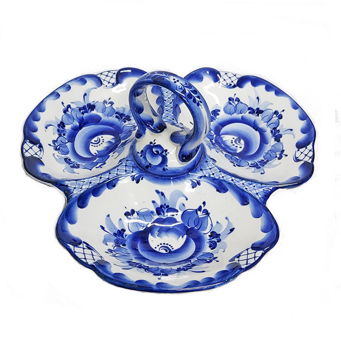 Менажниця керамічна Лист Гжель Київ - фото 1