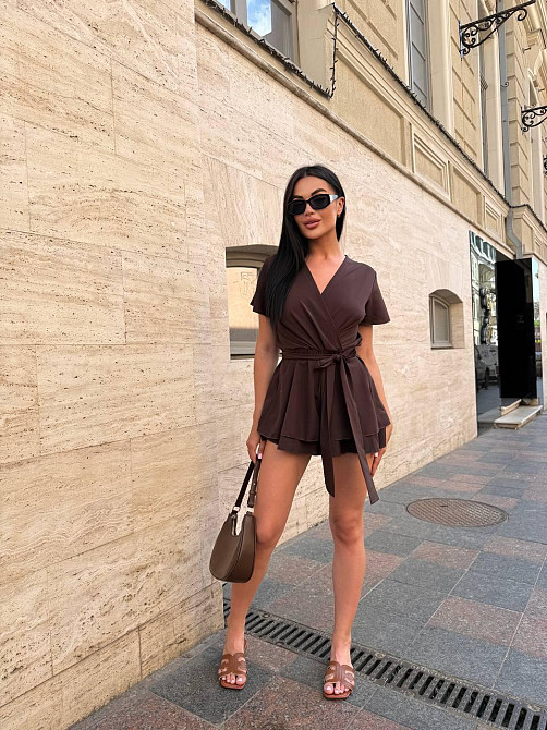 Жіноча романтична вечірня комбінезон-плаття софт Шоколад, 42/46 Одеса - фото 9