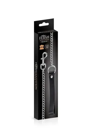 Повідець Fetish Tentation Premium Metal leash with cowhide leather wrist 115 см Львів