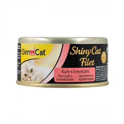 Корм влажный GimCat Shiny Cat Filet для кошек с курицей и креветкой 70 г Киев - изображение 1