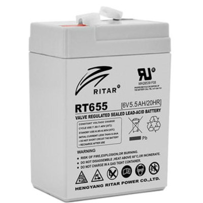 Батарея до ДБЖ Ritar AGM RT655, 6V-5Ah (RT655) Вінниця - фото 1