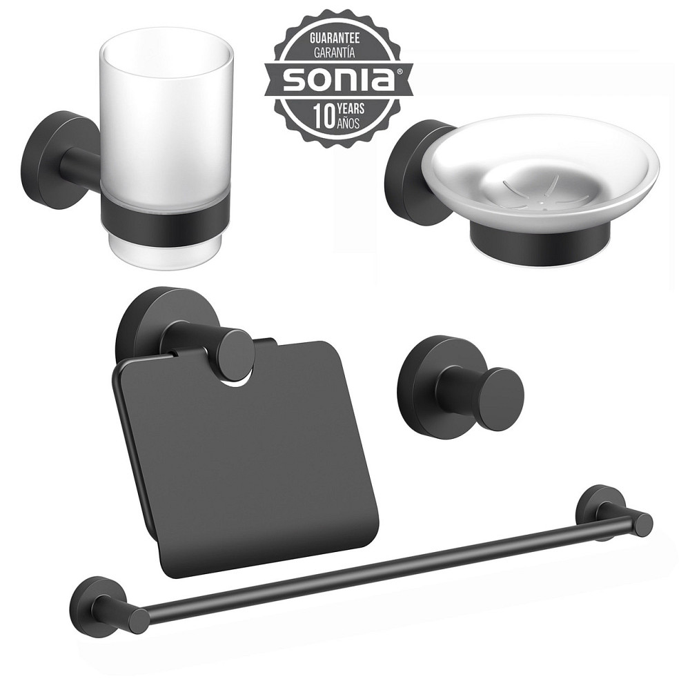 Набор аксессуаров для ванной SONIA ASTRAL KIT BLACK ( 5 предметов) 185788 (000026851) Киев - изображение 1