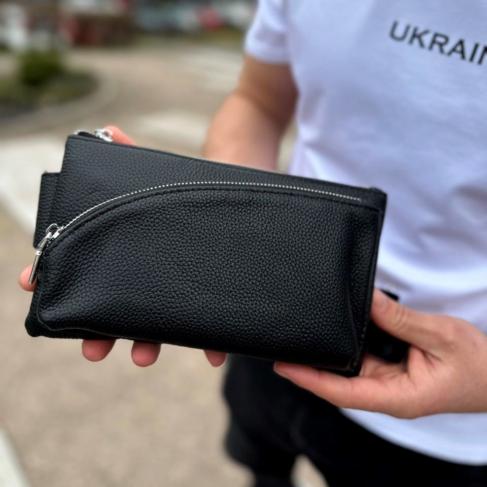 Чорна поясна бананка унісекс для телефону та документів Київ - фото 2