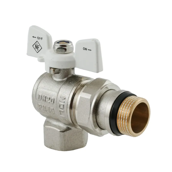 Кран кульовий з американкою Nolf classic NFC.983-08-3/4" FM ГШМ WHITE кутовий "антипротікання" (NF3163) Київ
