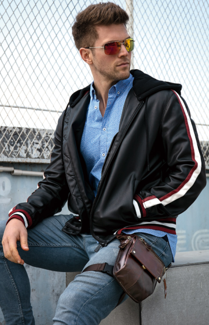 Сумка-барсетка на пояс мужская кожаная Vintage 20013 Коричневая Киев - изображение 9